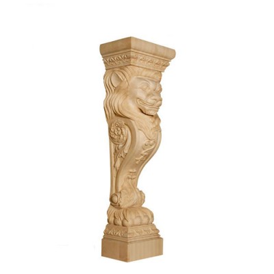 fancy high quality cabinet antique wood lion carving