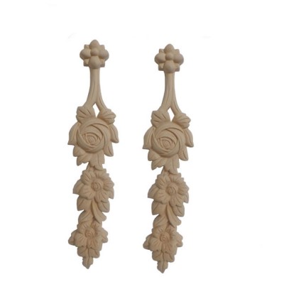 fancy hand carved wood flower fashion ornament