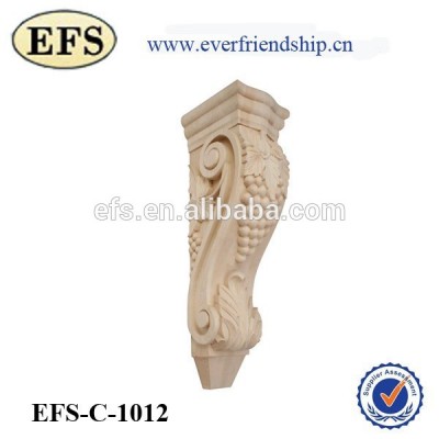 Beautiful decorative unfinished hand carved solid wood corbels